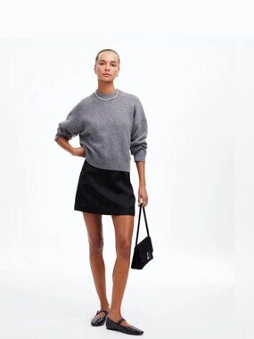 Madewell Black Satin Skirt - size 8